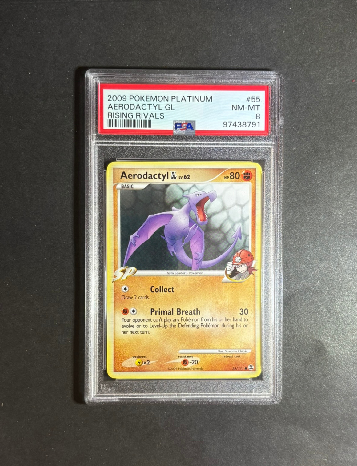 PSA 8 | Aerodactyl GL #55 Pokemon Rising Rivals