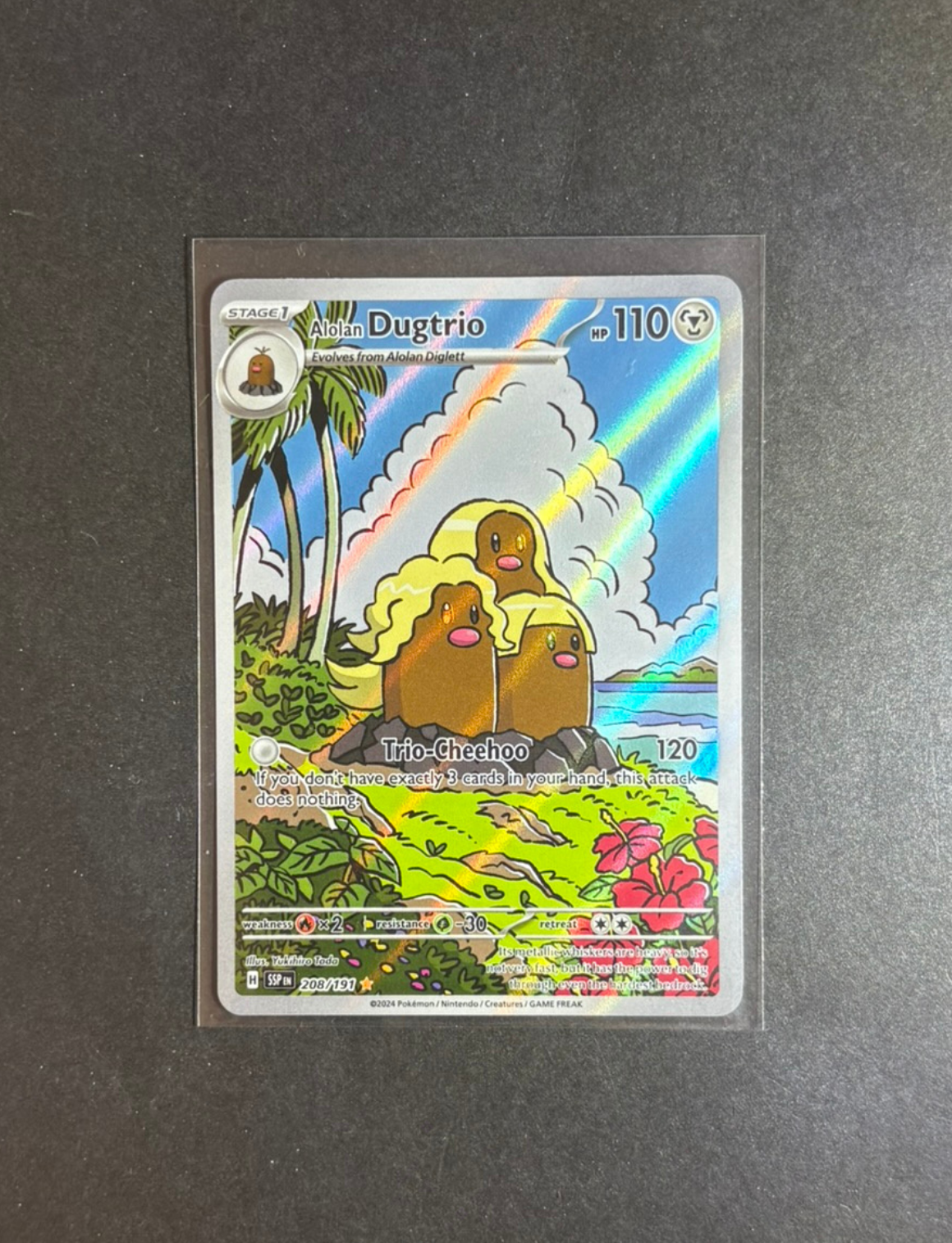 RAW CARD | Alolan Dugtrio #208 Pokemon Surging Sparks