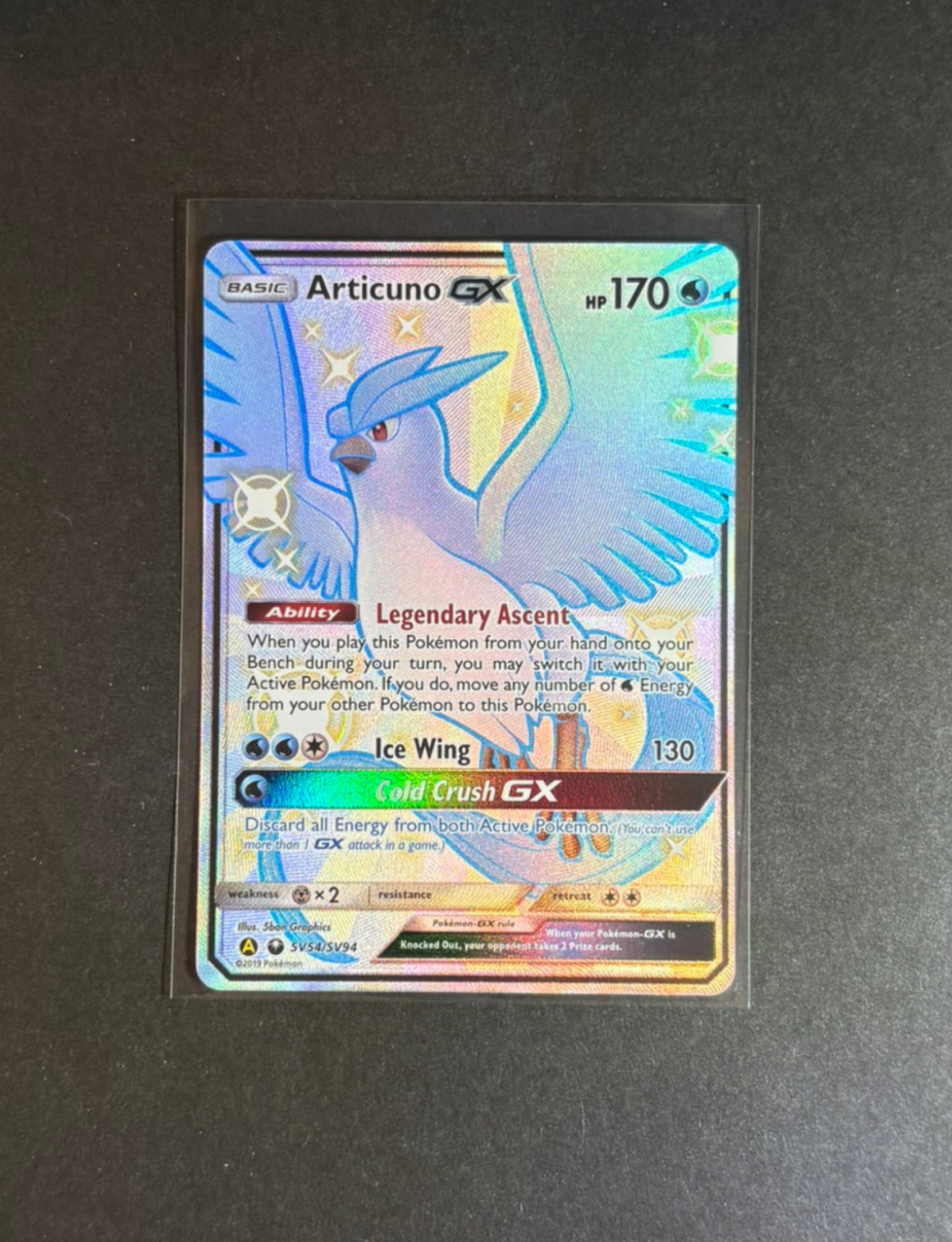 RAW CARD | Articuno GX #SV54 Pokemon Hidden Fates