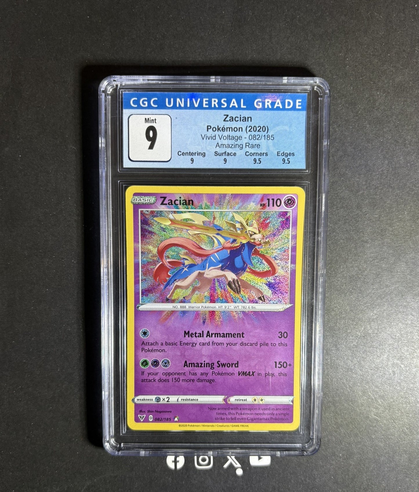 CGC 9 | Zacian #82 Pokemon Vivid Voltage