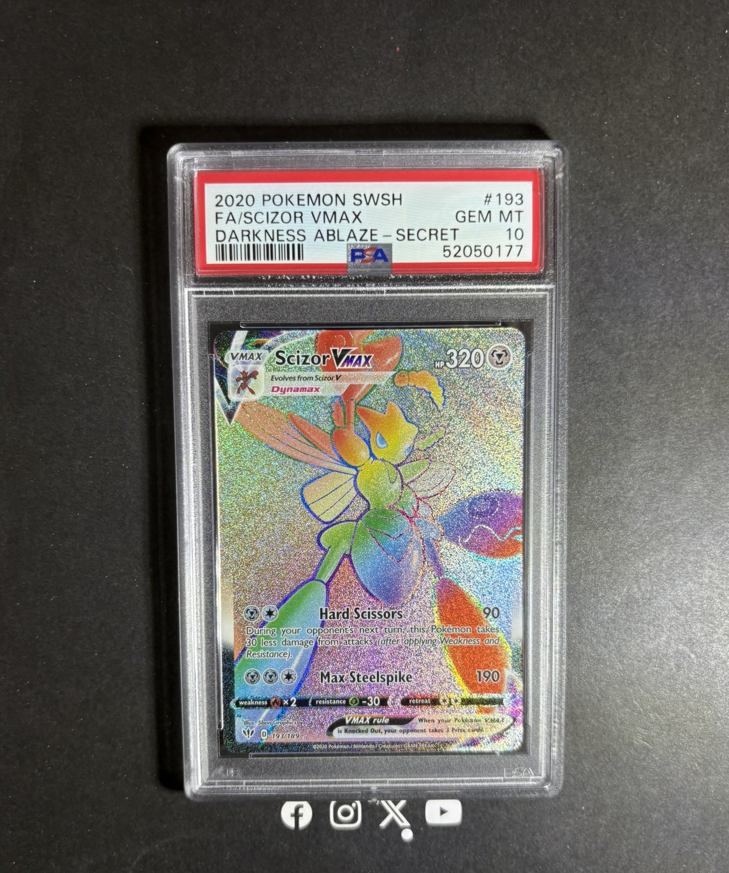PSA 10 | Scizor VMAX #193 Pokemon Darkness Ablaze