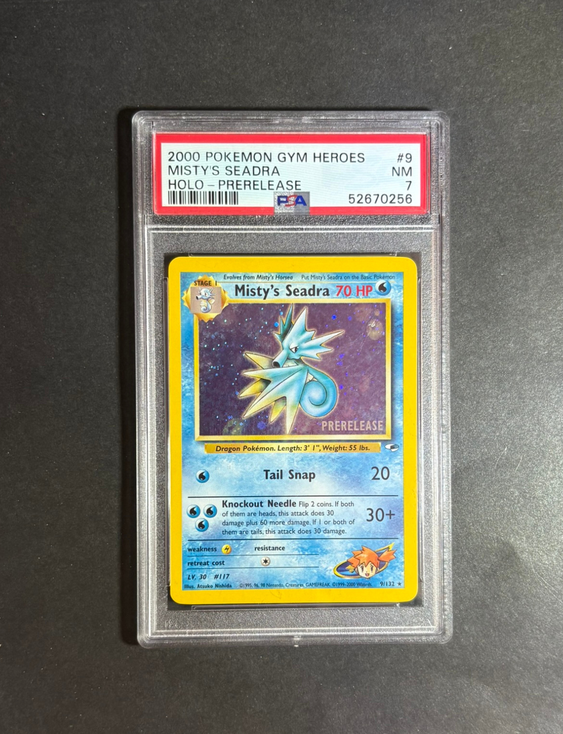 misty's seadra prerelease pokemon card value PSA 7