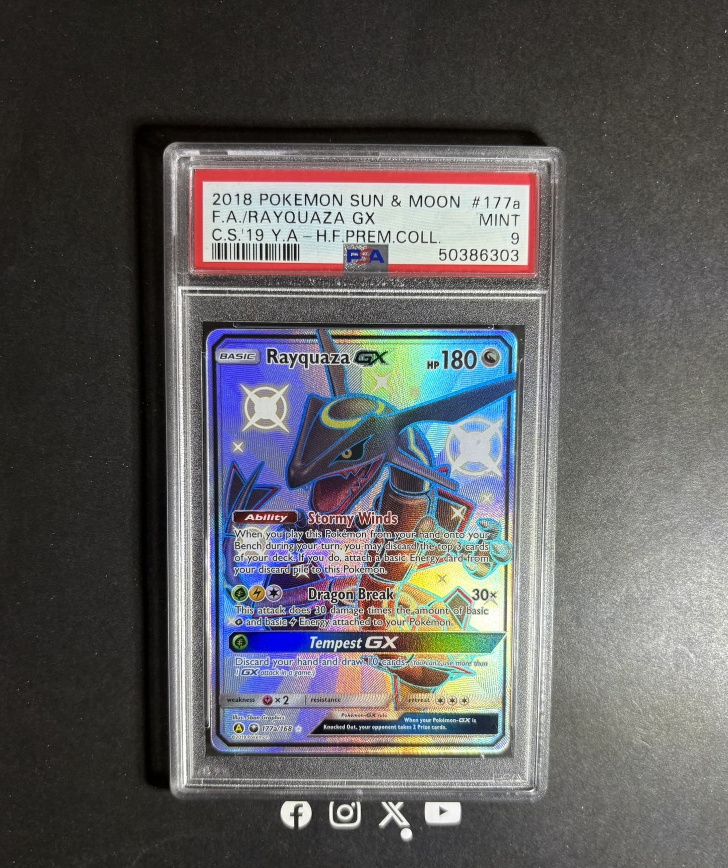 PSA 9 | Rayquaza GX #177a Pokemon Celestial Storm