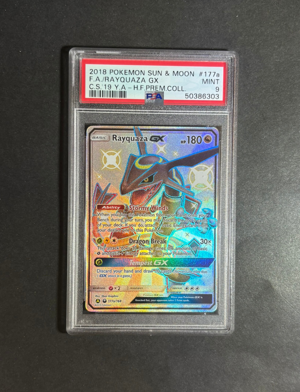 PSA 9 | Rayquaza GX #177a Pokemon Celestial Storm