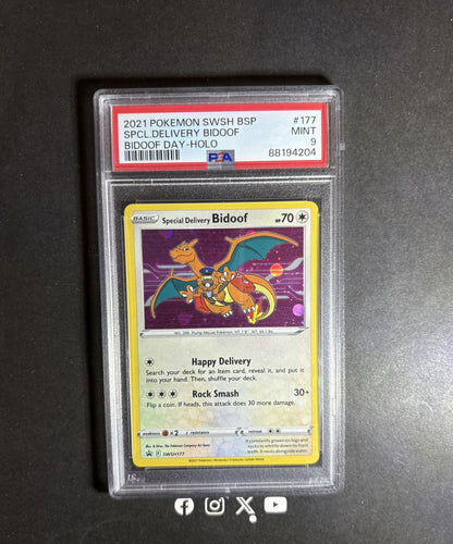 PSA 9 | Bidoof day #177 special delivery bidoof-holo 2021 swsh black star promo