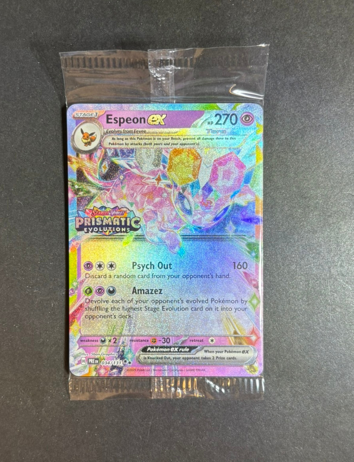 RAW CARD | Espeon ex [Stamped] #34 Pokemon Prismatic Evolutions