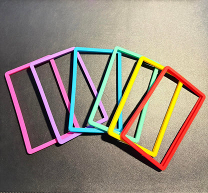 Slab Guard silicone bumpers for PSA slabs - six solid colors fanned out